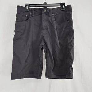 Prana Mens Brown Hiking Breathe Shorts Nylon Stretch Size W32 L11